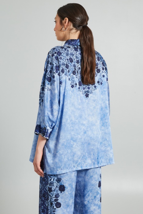 Blusa in twill stampato