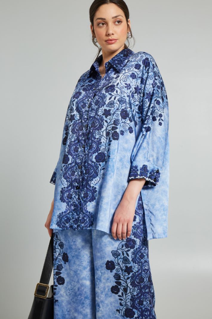 Printed twill blouse Intrend - 3