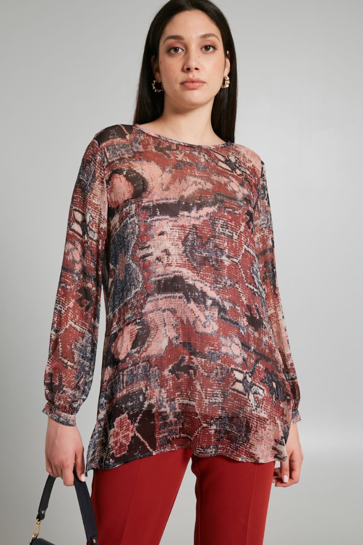 Printed silk chiffon blouse Intrend - 3