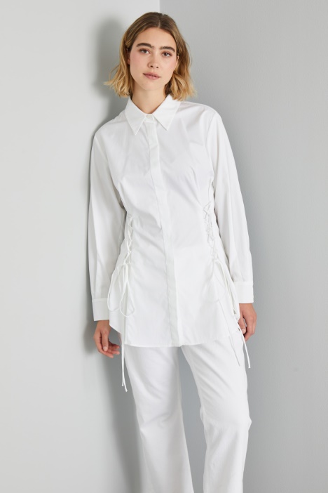 Lace-up poplin tunic Intrend