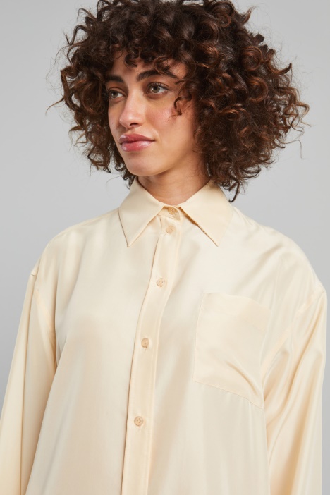 Casacca lunga in seta lavata