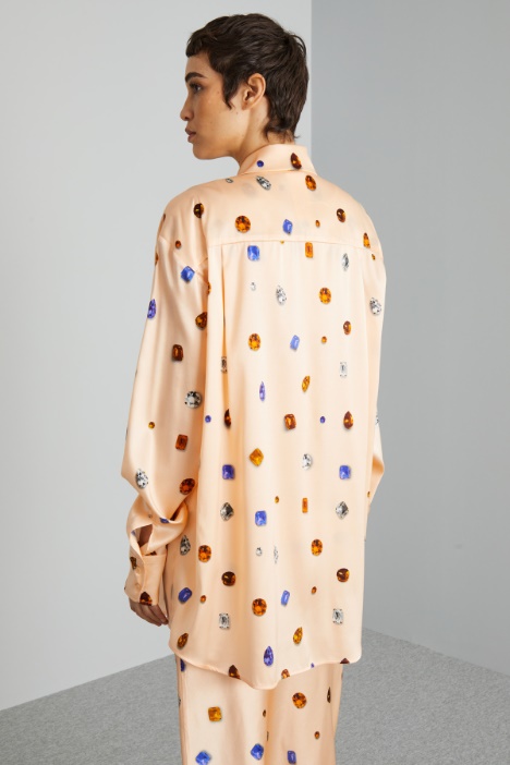 Camicia oversize in raso