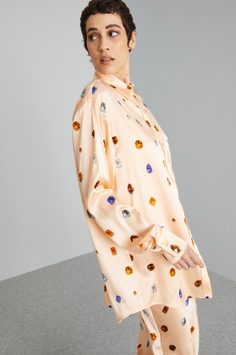 Camicia oversize in raso