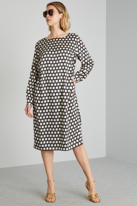 Printed twill dress Intrend