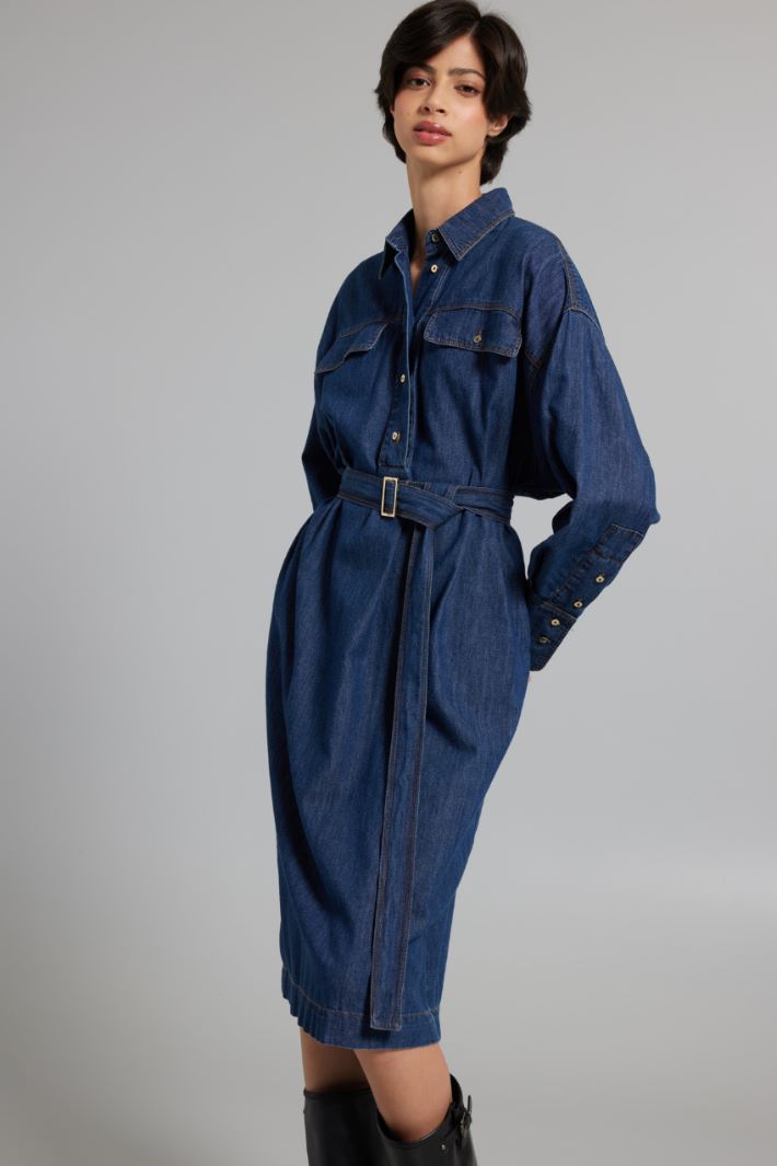 Denim dress with pockets Intrend - 3