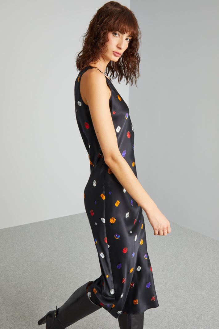 Printed satin slip dress Intrend - 3