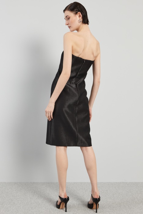 Abito bustier in tessuto lamè