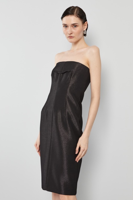 Abito bustier in tessuto lamè