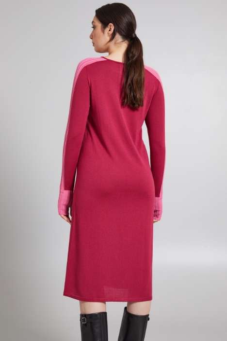 Abito bicolor in maglia