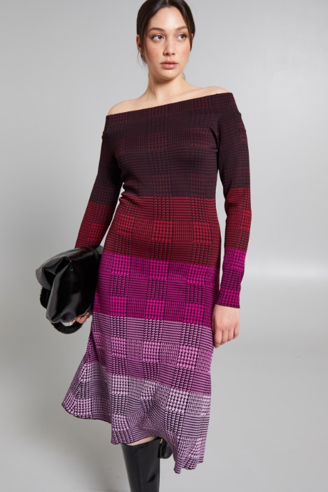 Abito off shoulder jacquard