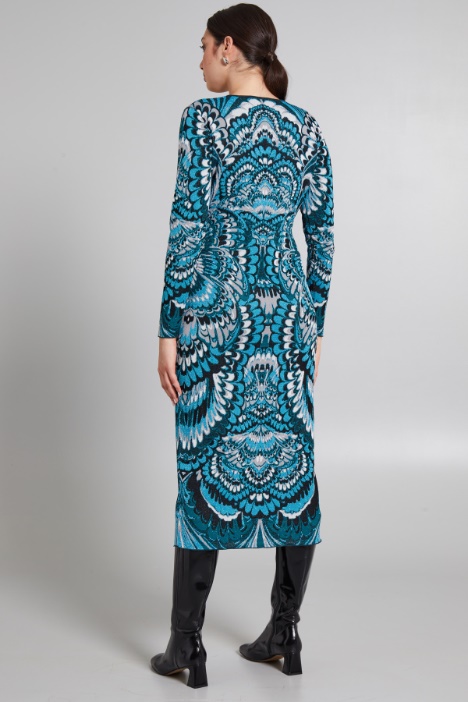 Abito in viscosa jacquard