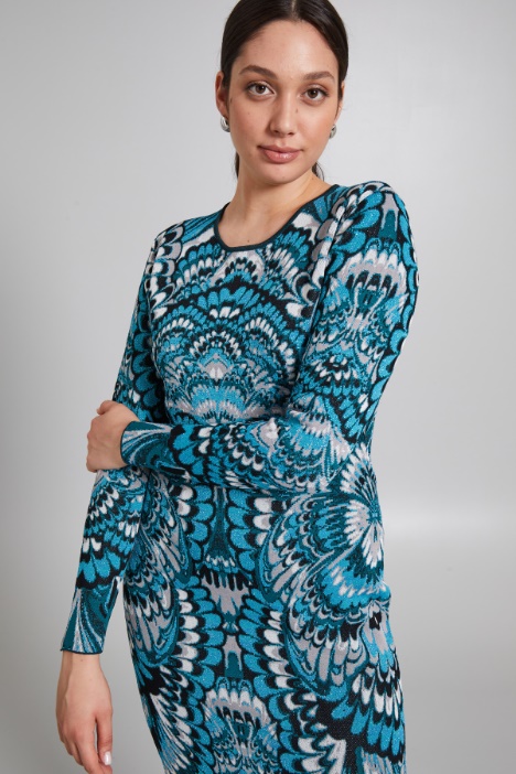 Abito in viscosa jacquard