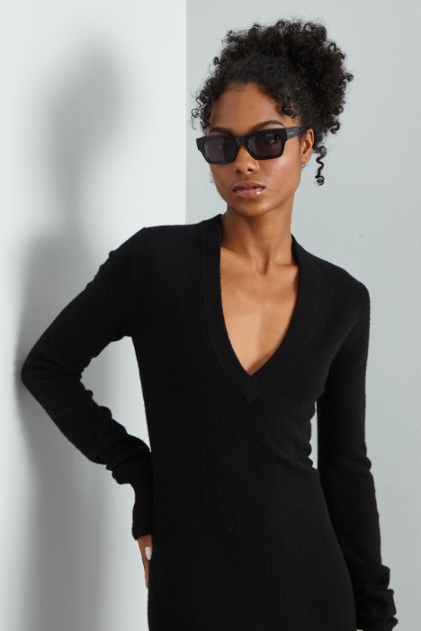 Vestido entallado en mezcla de cachemira