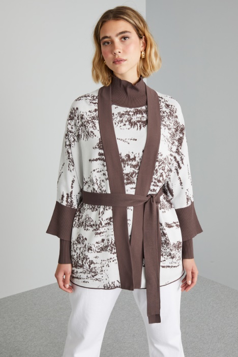 Viscose cardigan with belt Intrend