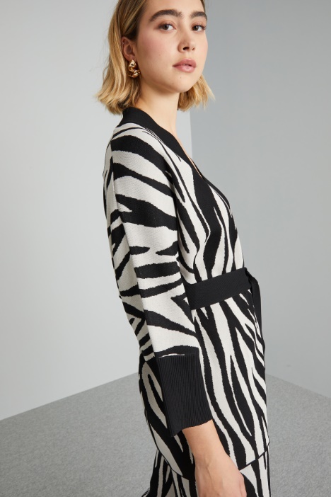 Cardigan in viscosa con cintura