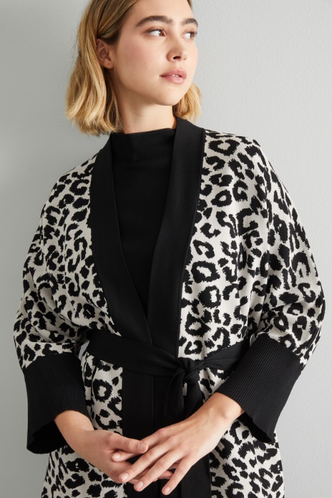 Cardigan in viscosa con cintura