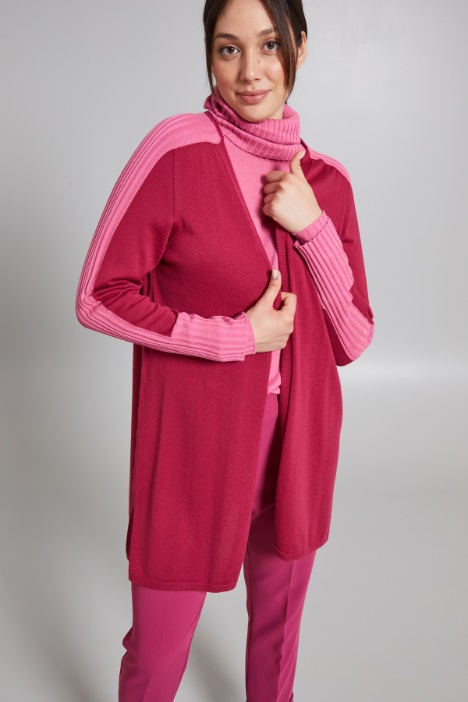 Cardigan bicolor in misto lana Intrend