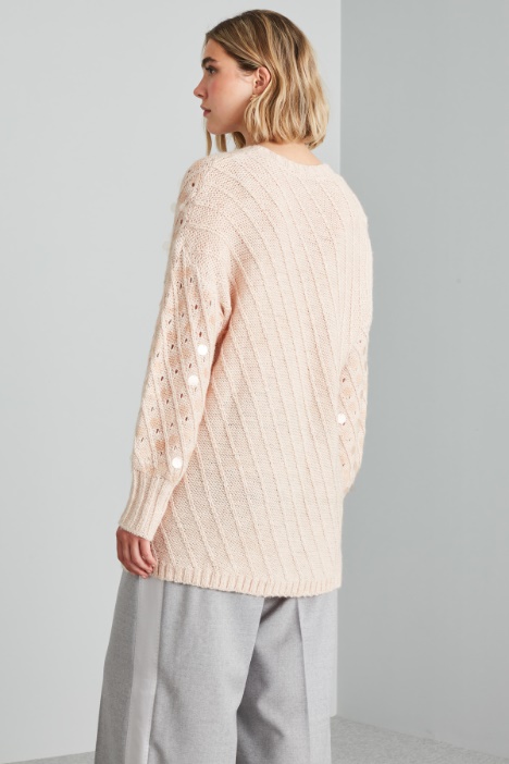 Cárdigan con maxilentejuelas