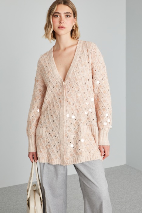 Maxi sequinned cardigan Intrend