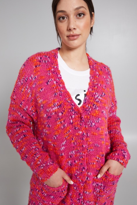 Cardigan in filato multicolor