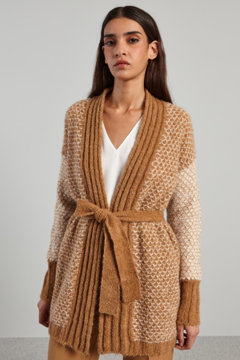 Honeycomb-knit  cardigan Intrend