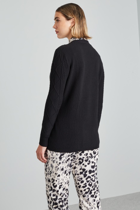 Cardigan lavorato a rilievo