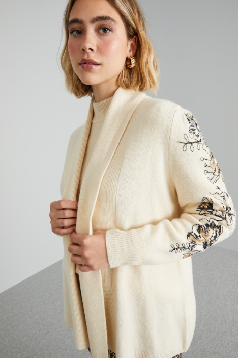 Cardigan con ricamo di paillettes