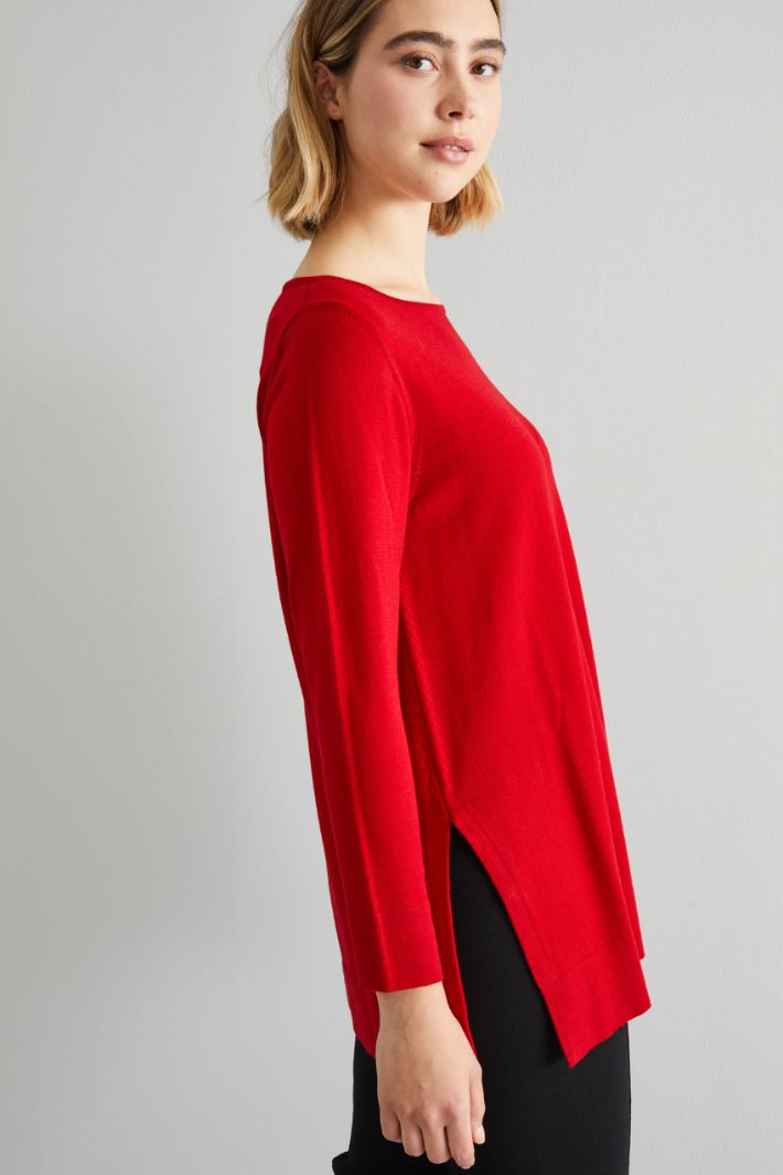 Slit-detailed sweater Intrend - 4