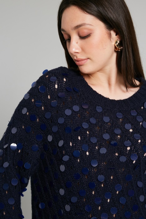 Maglia con maxi paillettes