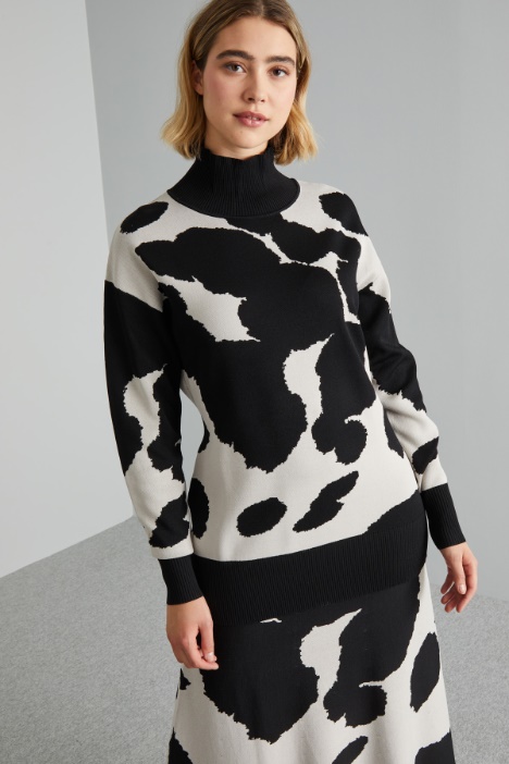 Jacquard viscose sweater Intrend