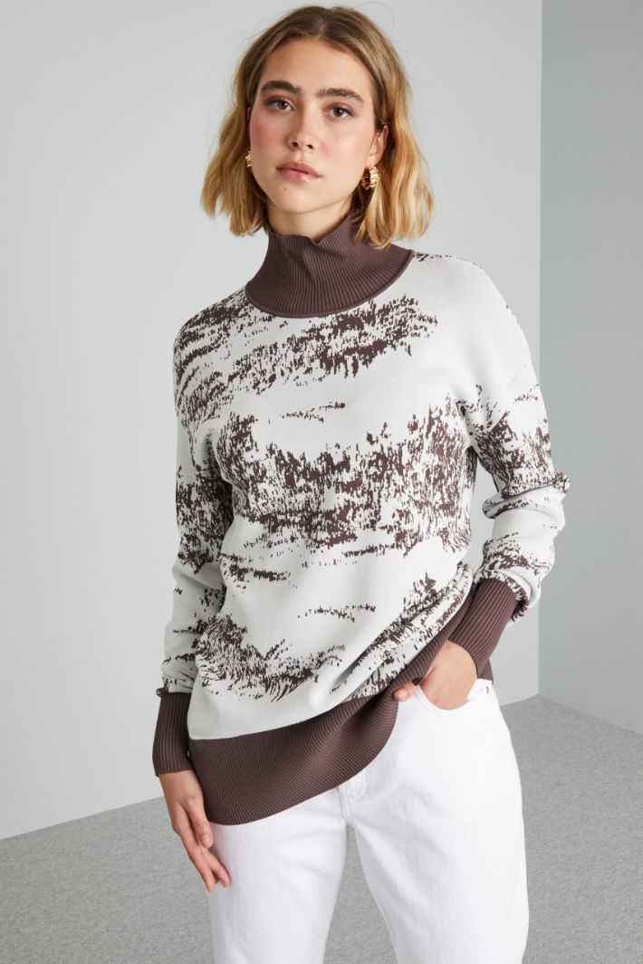 Jacquard viscose sweater Intrend - 3