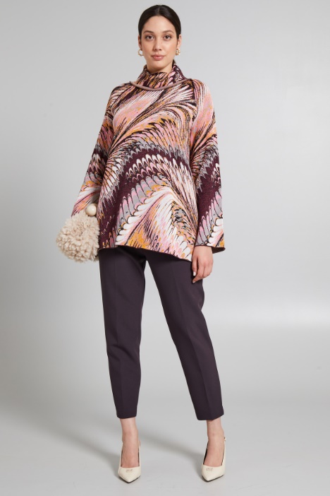 Flared jacquard sweater Intrend