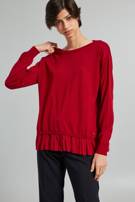 Flounced hem sweater Intrend