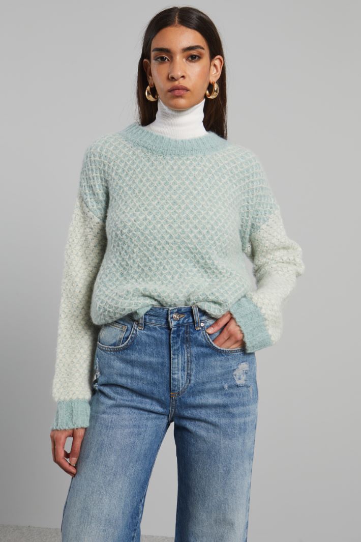 Honeycomb-knit sweater Intrend - 3