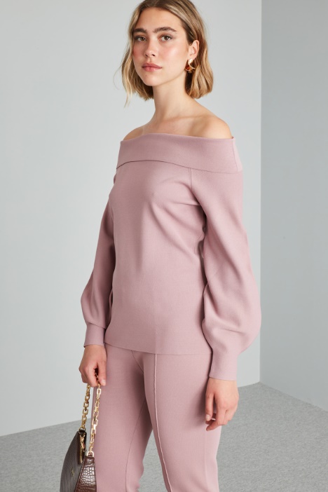 Viscose off-the-shoulder sweater Intrend