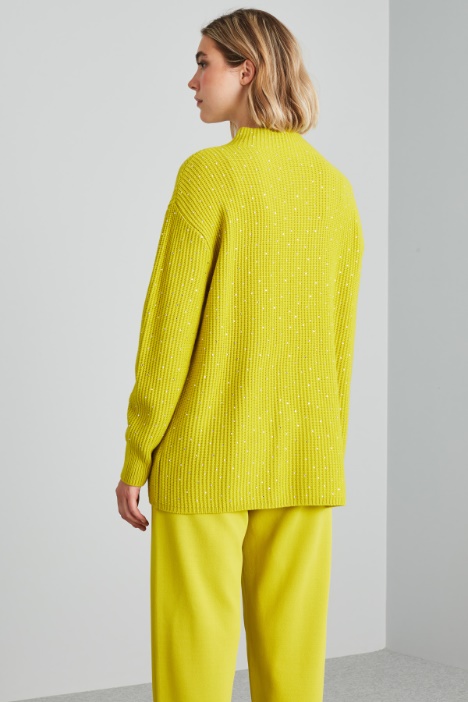 Maglia con strass all over