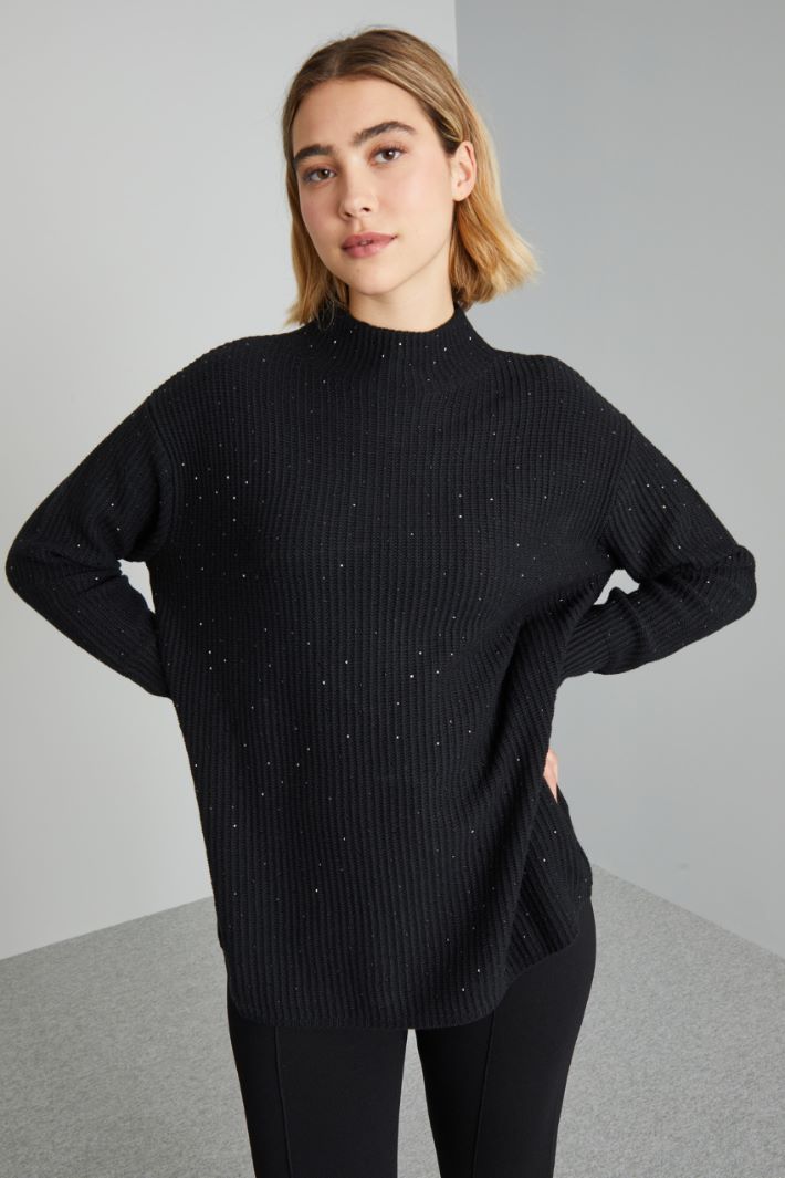 Sweater with rhinestones Intrend - 3