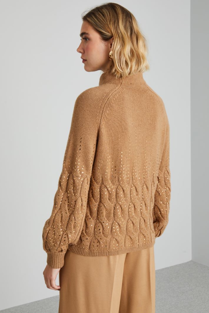 Cable-knit sweater with rhinestones Intrend - 2