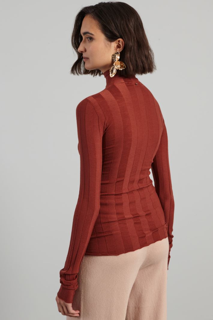 Stretch wool mock polo-neck sweater Intrend - 2