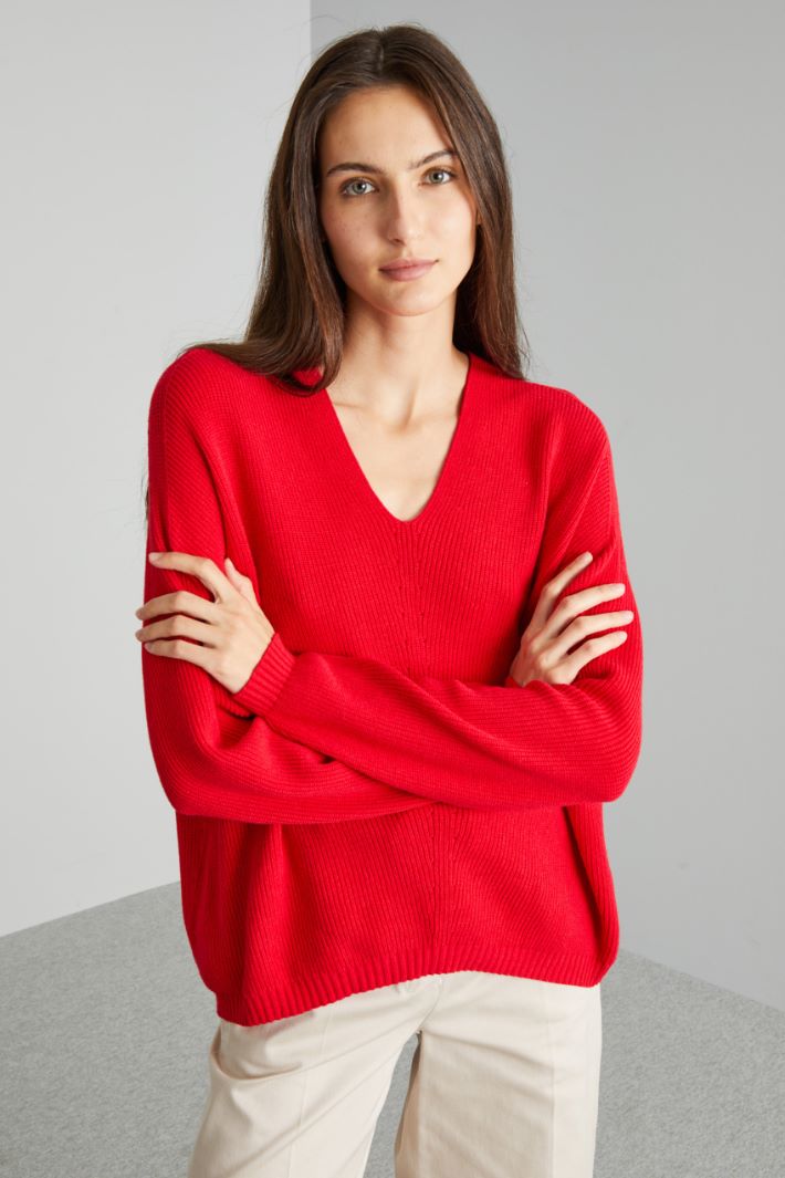 V-neck boxy sweater Intrend - 3