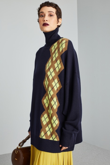 Oversized inlaid sweater Intrend