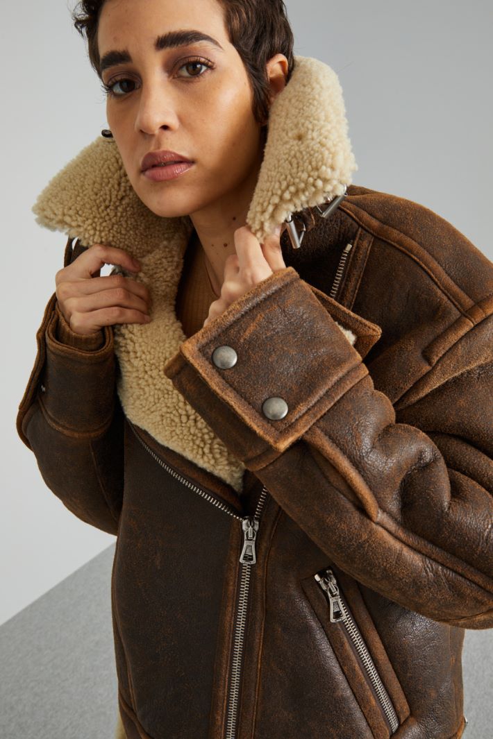 Oversized sheepskin jacket Intrend - 4