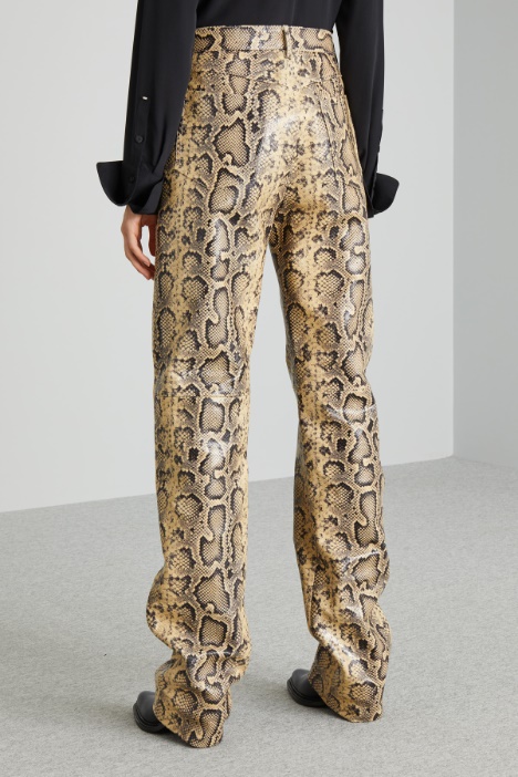 Pantalone in pelle stampa pitone Intrend - 3