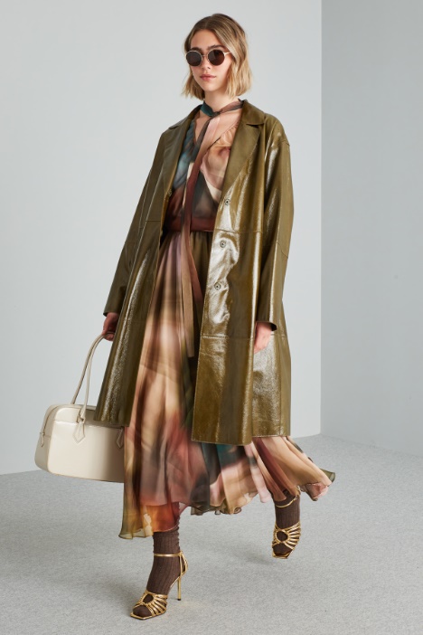 Patent leather duster coat Intrend