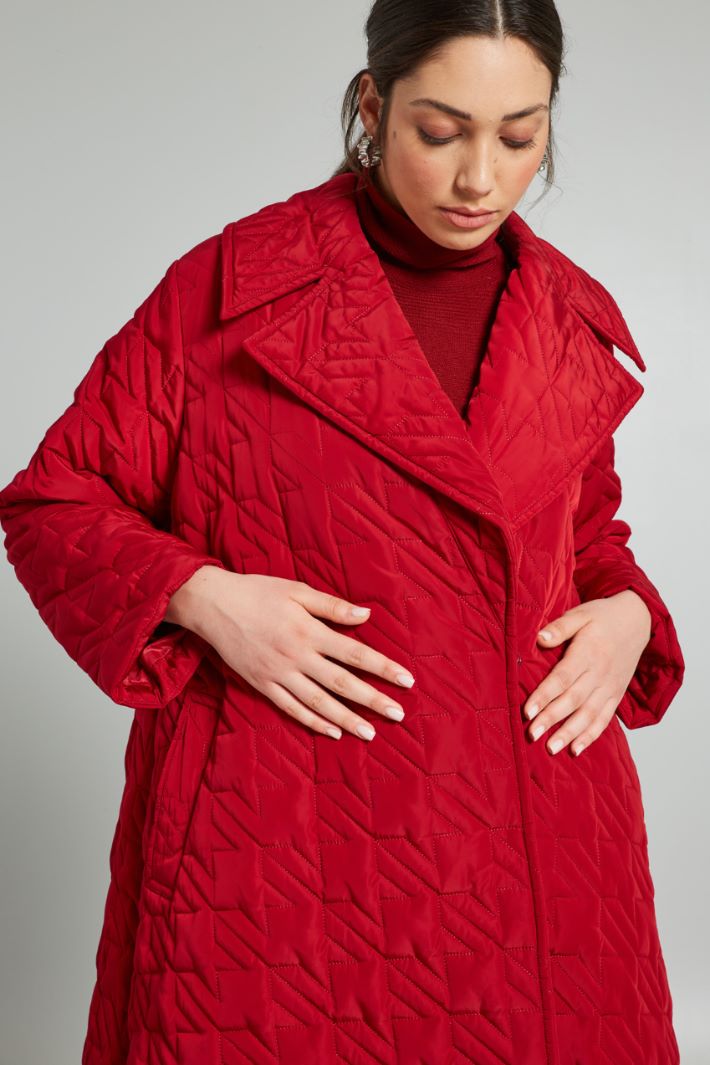 Long quilted down jacket Intrend - 4