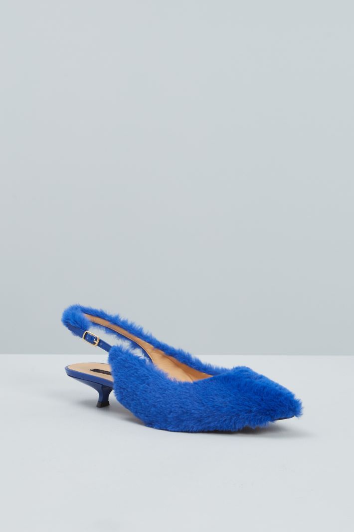 Fur effect slingback court shoes Intrend - 2