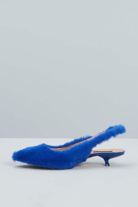 Slingback effetto pelliccia