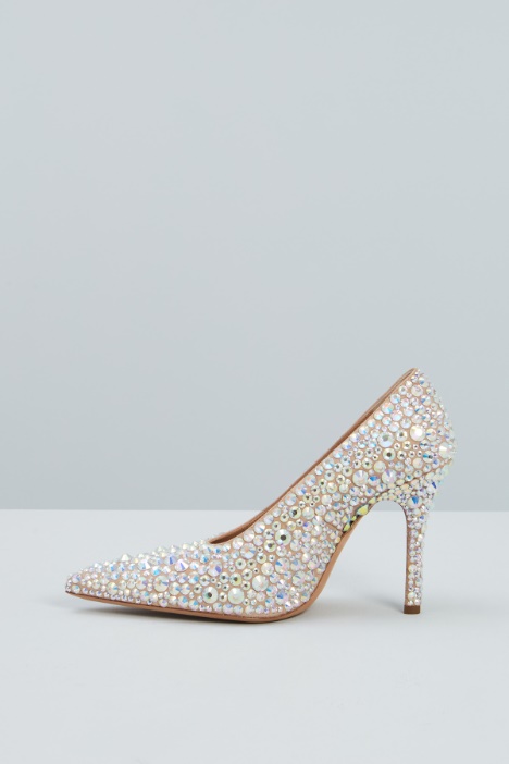 Décolleté in suede con borchie