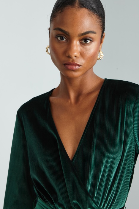 Abito corto in velluto