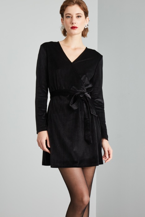 Abito corto in velluto